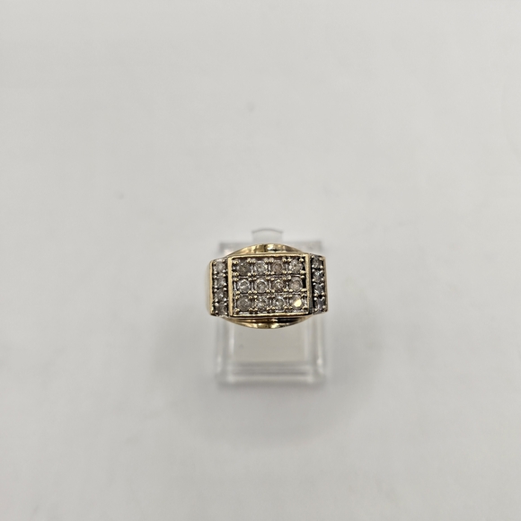 10 K Gold Signet Men's Ring  Size 12 W Diamond 6.9 Grams GTR - Picture 10 of 16